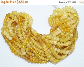 50% OFF Yellow Peruvian Opal Smooth Rondelle Beads 17 Inch Strand ,Yellow Peruvian Opal Smooth Rondelle , 6 - 7.50 mm - MC518A