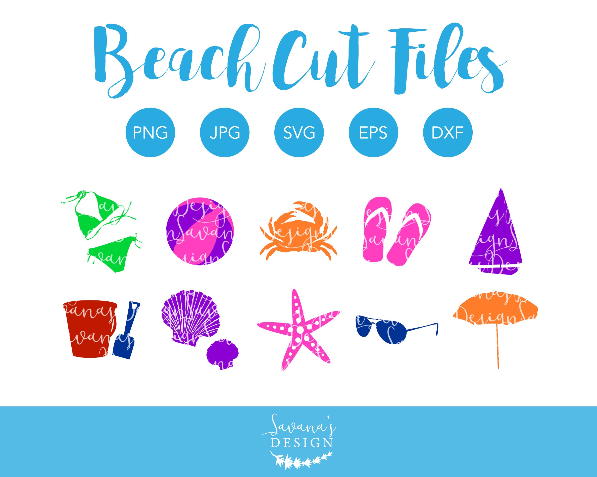 Download Beach SVG Files Beach Cut File Beach DXF Beach Vacation