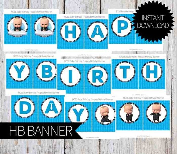 BOSS Baby Birthday Party Printable 'Happy Birthday'
