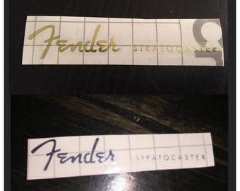 Fender Deluxe Stratocaster Strat Gold or Silver Foil Headstock Decal Logo