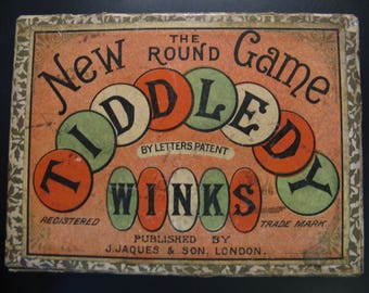 Antique English flea play in box...approx. 1930!
