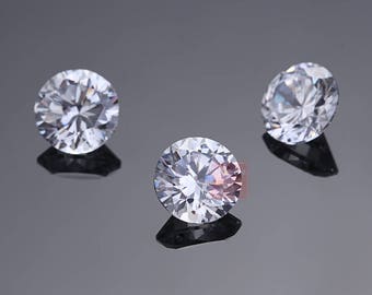 Hisenlee AAAAA 1.0-12.0mm Diamond Clear Round Cubic Zirconia Loose Stone Jewelry Making CZ Diamond Brilliant Cut Gemstones