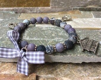 Oktoberfest bracelet of Jasper agate Munich pretzel hut Oktoberfest Dirndl