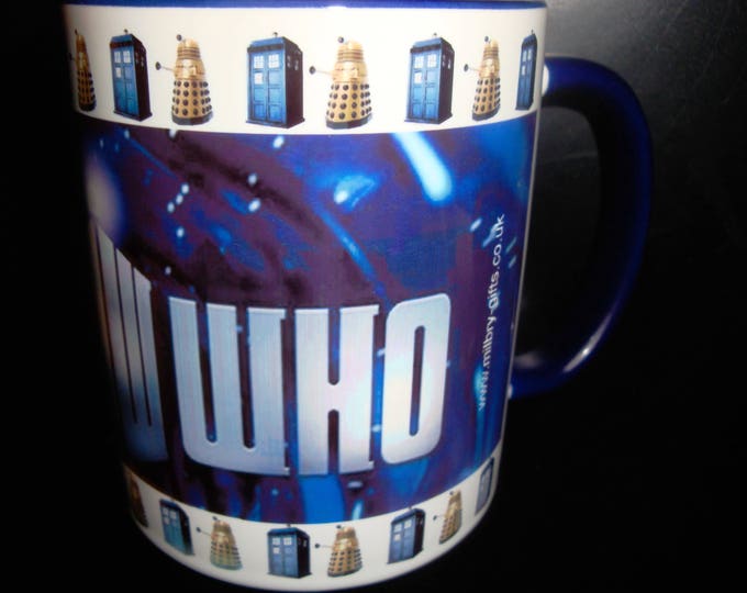 Dr Who Mug with Blue Handle & Rim