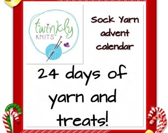 Sock yarn advent calendar - PRE ORDER- 4 ply yarn and added treats - 250g yarn