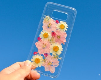 Samsung Galaxy S7 S8 + Bumper Phone Case Real Flowers, All Natural Sun Dried Pressed Flower iPhone 6 6s 7 7s Plus: Rose Petal Cherry Blossom
