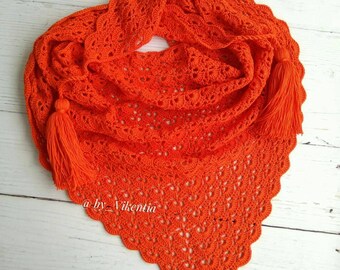 Crochet Baktus orange