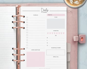 PRINTED A5 Daily Planner template, To do List, A5 Planner Refills, Daily planner 2017, Daily Organiser, Daily schedule, Kikki K Large