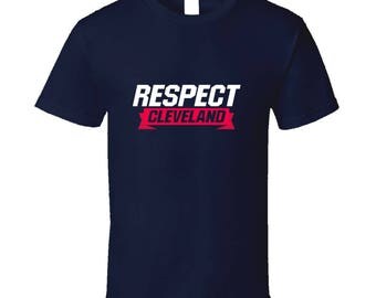 Respect Cleveland Playoffs Navy Blue T-shirt