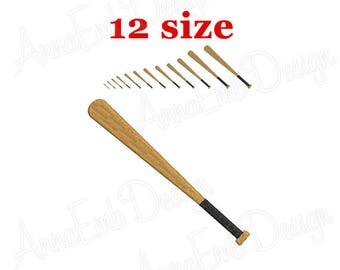 Baseball Bat Embroidery Design. Mini Baseball Bat. Softball embroidery design. Machine embroidery design. Sport embroidery.