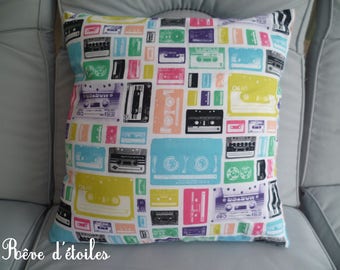 Cotton tape and blue pillow cover