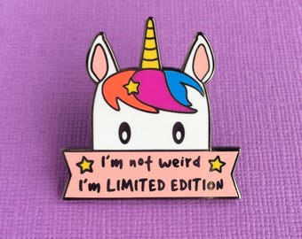 I'm Limited Edition Unicorn Enamel Pin - Unicorn pin - Kawaii lapel pin - Kawaii jewellery - Unicorn Gifts