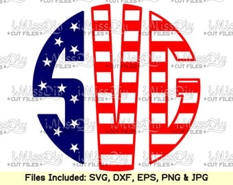 Stars stripes monogram font svg download alphabet letters letter fonts svg files for Cricut Silhouette Dxf svg design cutting file cut files