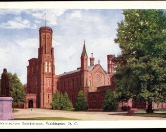 Near MINT 1900s RPPC #112 Washington D.C. Smithsonian Institution, Postally Unused