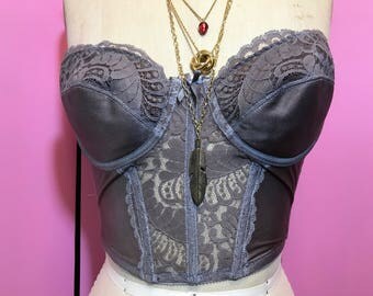 vintage bustier/hand dyed bustier/vintage lingerie/FAB 208 NYC/strapless bustier