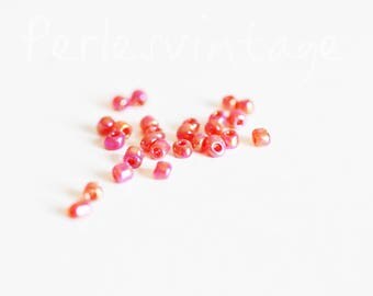 Large Fuchsia seed beads transparent hues multicolores10g
