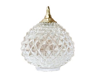 Vintage Cut Glass Globe Shade, Ceiling Globe Light Cover, Light Globe, Ceiling Lamp Fixture Cover, Glass Globe, Ceiling Light, Glass Shade