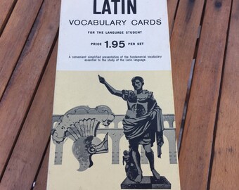 Vintage Retro Vis-Ed LATIN Vocabulary Cards for the language student 1960's