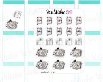 Doodle Set - TN girl Planner Stickers | VSD 048