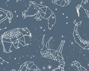 constellations by Andrea Lauren - animal geometric origami illustration blue sky night sky kids nursery baby