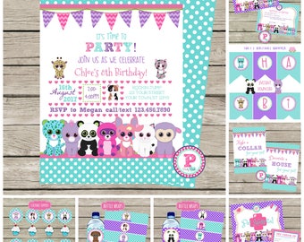 Birthday Party Package Printable Adopt a Pet Party Stuffed Animals Pet Adoption Certificate Invitation Banner Zoo Vet Check Up Make A Collar