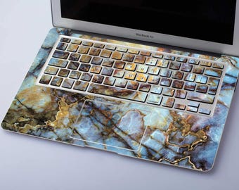 Blue Marble Laptop Stickers Gold Macbook Skin Macbook Case Macbook Air 11 Skin Macbook Cover Marble Laptop Case Computer Sticker SG098
