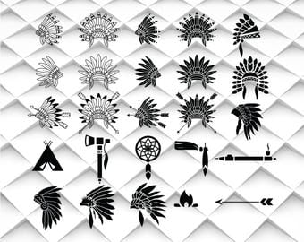 Indian Headdress svg,png,eps,jpg|Indian Headdress clipart format for Design/Print/Silhouette Cameo/Cricut and Many More