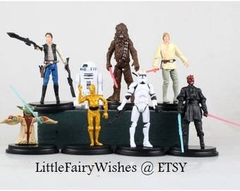 Star Wars cake topper Star Wars Cake action figures Star wars birthday party favor gifts Star Wars cake toppers Luke Skywalker Han Solo Yoda