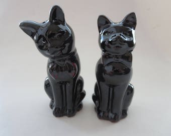 Vintage Black Cat Salt & Pepper Shakers - Cat Kitschy Salt and Pepper Shakers, Mid Century Shakers