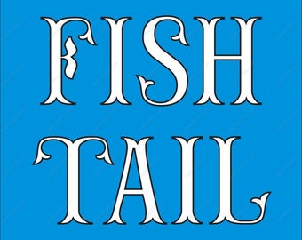 Fishtail Svg, Fishtail Font Svg, Fishtail Monogram Font, Fishtail Svg Alphabet, Files for Silhouette Cameo or Cricut