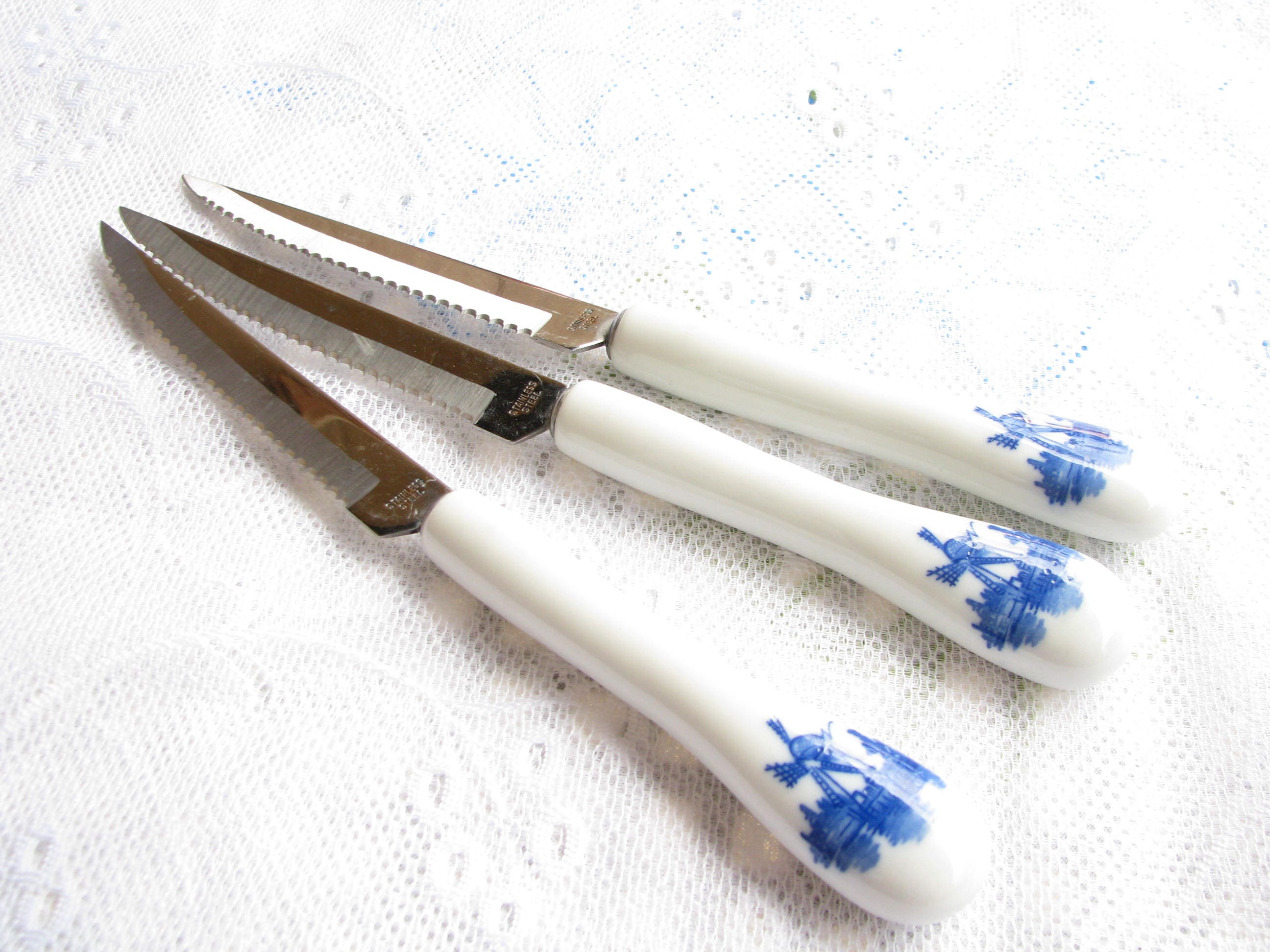 Japanese knives Ceramic handle knives Holland motive Delft