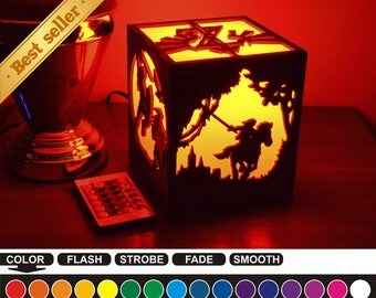Zelda, Zelda color nightlight, Zelda color lantern, color led nightlight, color led lantern, wood nightlight, wood lantern, Zelda-2