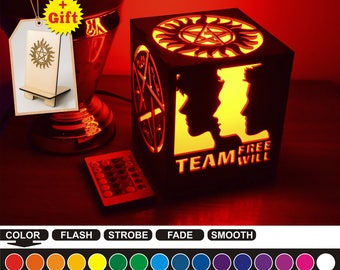 Supernatural, Supernatural color nightlight, Supernatural color lantern, color nightlight, color led lantern, wood nightlight, wood lantern