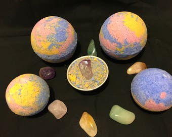 Surprise Crystal Bath Bombs | Bath Time | Random | Collect | Colorful | Crystals | Quartz | Crystal Bath Bomb | Random Crystals | Mystery