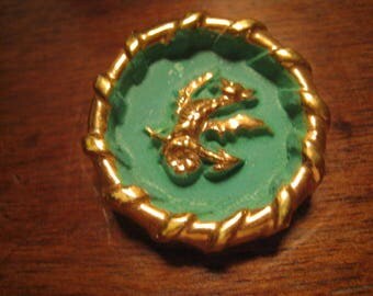 Antique button unsigned ceramic button 33 mm