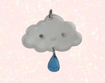 Raindrop Cloud Lasercut Acrylic Charm