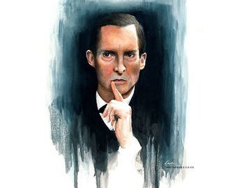 Jeremy Brett as Sherlock Holmes (Granada) Watercolour Art Print