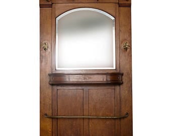 French Oak Porte-manteau with mirror 19 c.