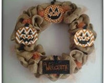 Fall wreath, Halloween wreath, Fall door wreath, Halloween door wreath, Wreath for door, Front door wreath, Halloween Decor, Burlap wreath