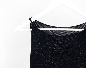 Little Black Knit Dress, Black Boho Dress, Cotton Boho Dress, Black Knit Dress, Knit Summer Dress