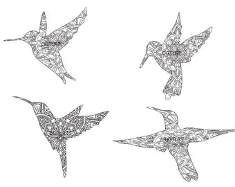 Download Hummingbird line art | Etsy