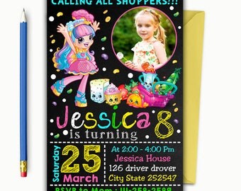 Shopkins Invitation, Shopkins Birthday Invitation, Shopkins Birthday, Shopkins Party, Shopkins Printable, Shopkins Invite, Shopkins Card