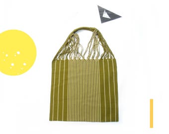 mexican tote bag | green beige | stripe textile market bags | cabas mexicain | mexikaner tasche | markttasche | streifen handtasche | boho |