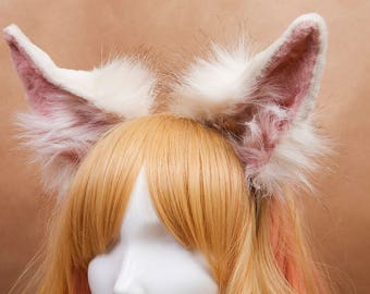 White Fennec Fox Ears Fur Headband