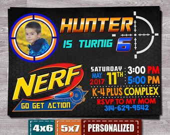 Nerf Invitation, NERF Birthday, Nerf Invite, Nerf Wars, Battle Birthday Party Invite, Nerf Theme, Nerf War Invitation, Nerf Birthday Party