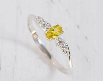 Citrine ring silver, Gemstone ring, Promise ring silver, Birthstone ring, Dainty ring, Modern ring, Delicate ring, Personalized ring