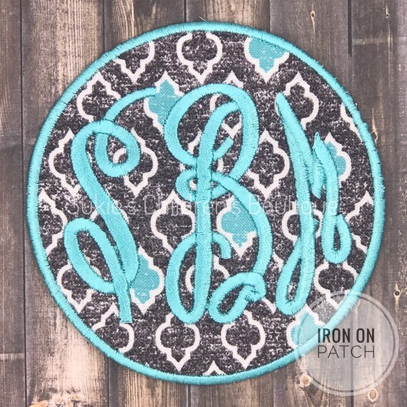 Circle Monogram Patch Monogram Iron On Or Sew On Applique 