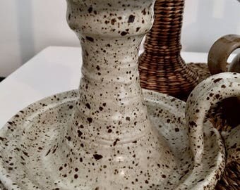 Pottery candle holder | Vintage candlestick
