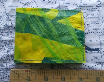 Tisket a Tasket Green and Yellow Upcycled Plastic Bag Wallet