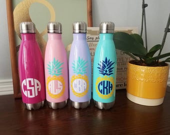 Personalized stainless steel bottle. Monogrammed water bottle. Insulated water bottle. Metal bottle. Monogram gift